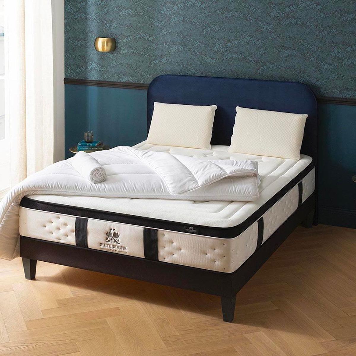SUITE ETOILEE SUITE ETOILEE | Pack Prêt à dormir SUITE DIVINE | Matelas Mémoire de forme + Sommier + Accessoires