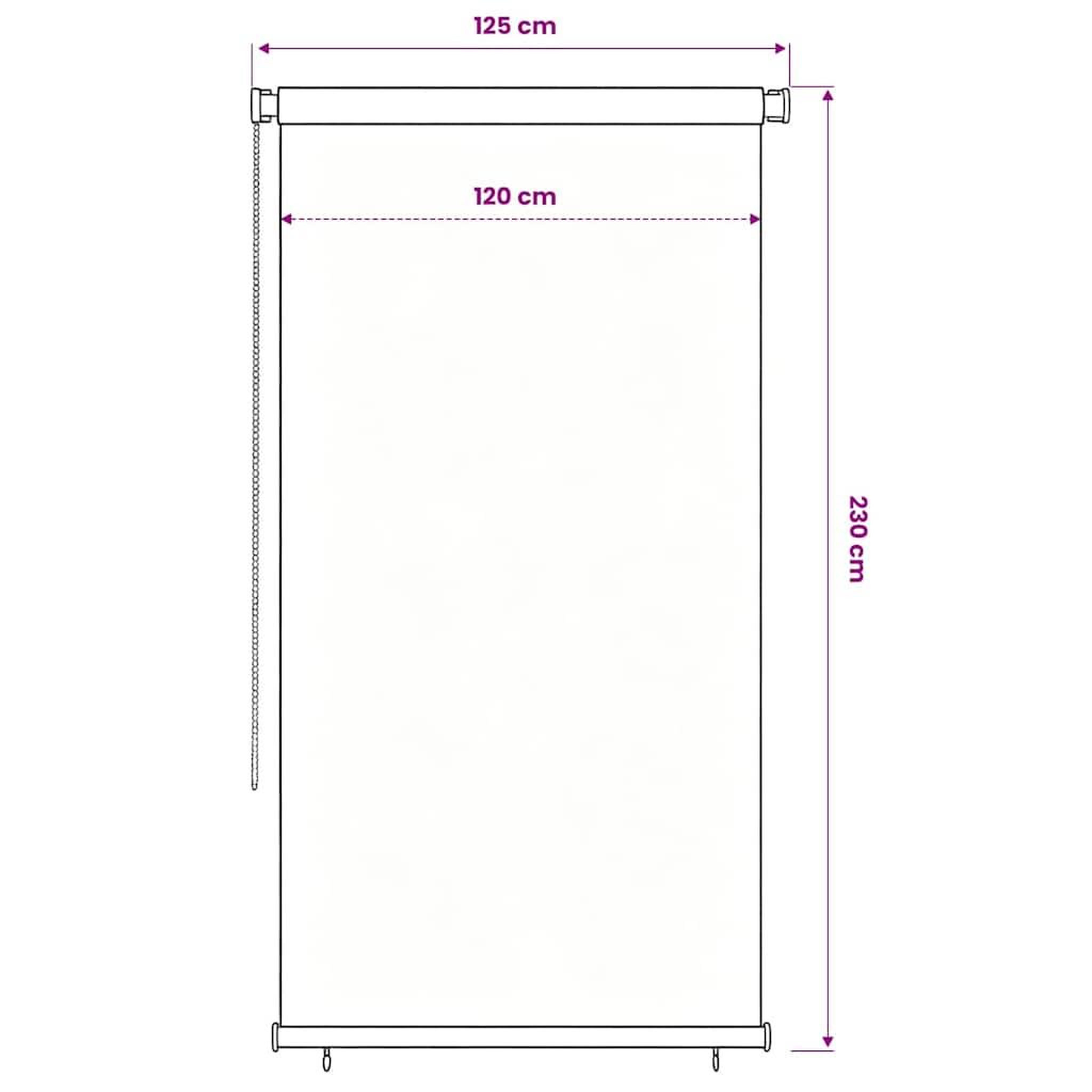 Voir la diapositive 6 : VIDAXL Store roulant d'exterieur 125 (l) x 230 (h) cm bleu hdpe