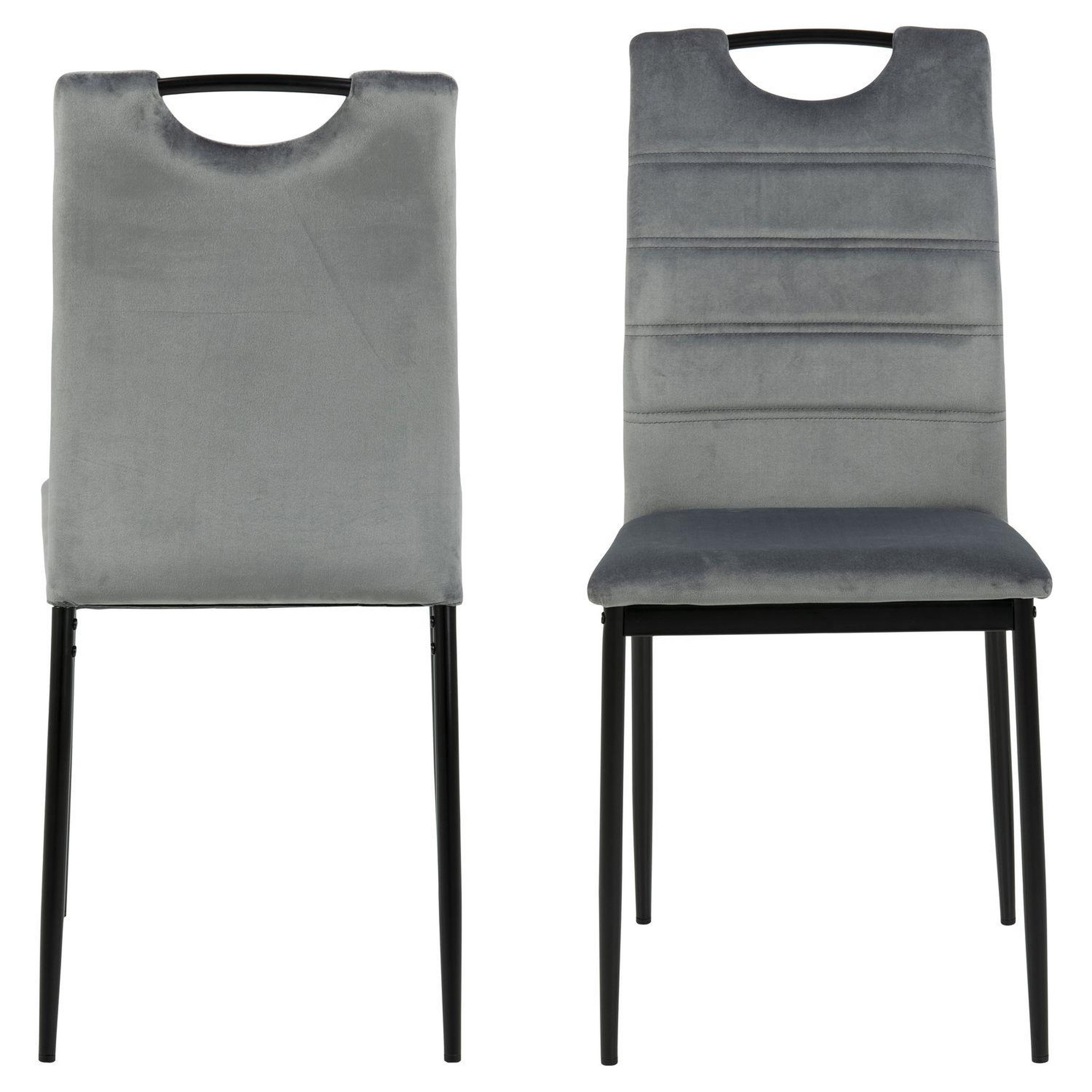 Voir la diapositive 4 : TOILINUX Lot de 4 Chaises de salle à manger Dina effet velours et métal