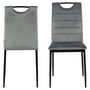 Voir la diapositive 4 : TOILINUX Lot de 4 Chaises de salle à manger Dina effet velours et métal