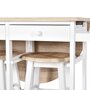 Voir la diapositive 4 : HOMCOM Ensemble table de bar pliable sur roulettes avec étagère et 2 tiroirs + 2 tabourets bois pin MDF blanc chêne clair
