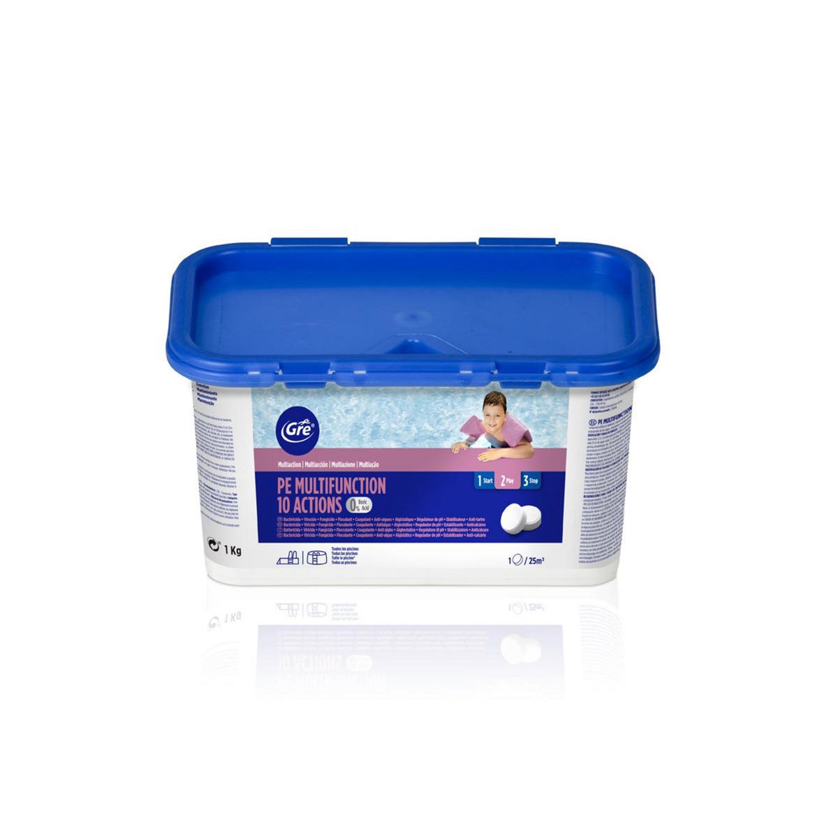 GRE Chlore 10 actions sans acide borique 1 kg - Gré