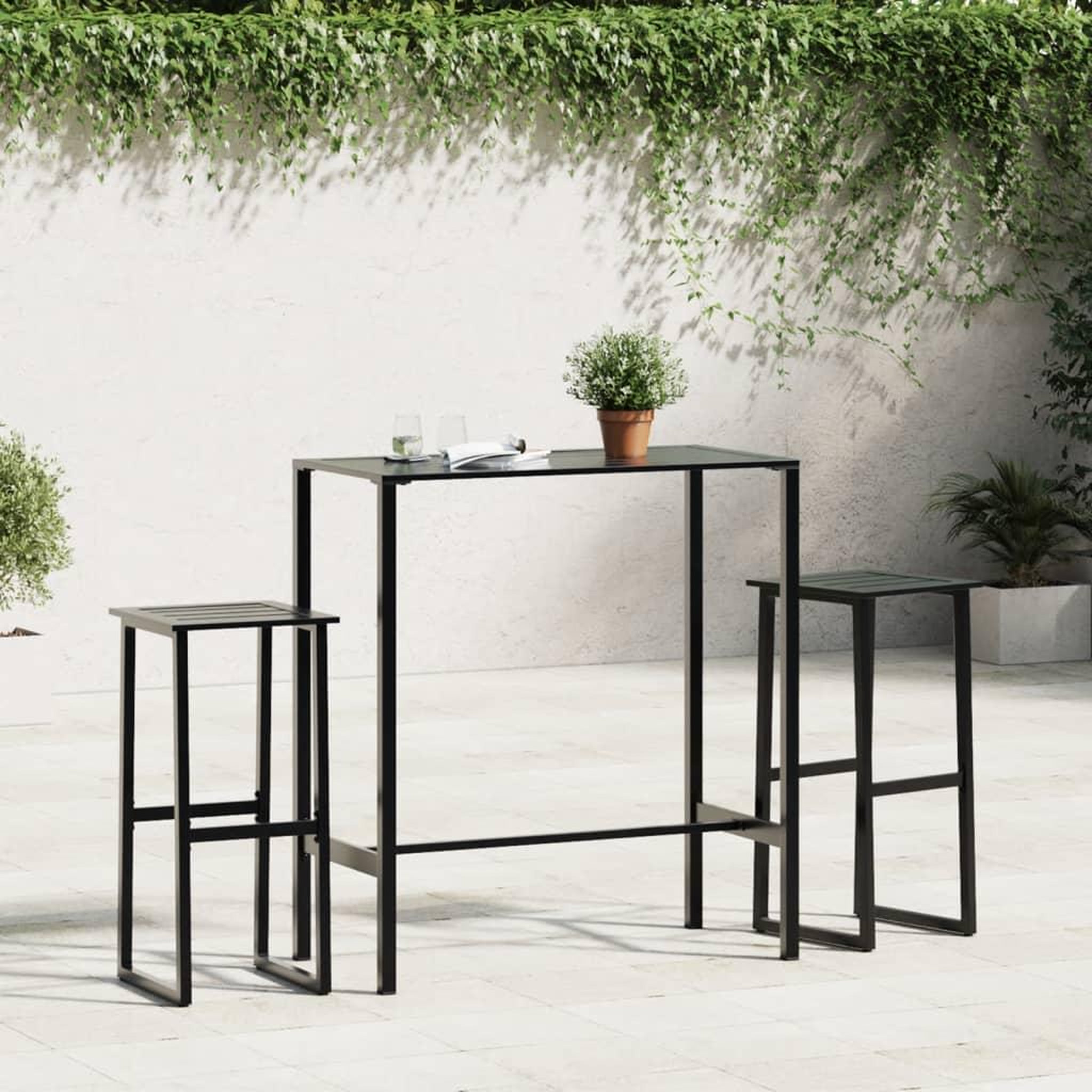 Voir la diapositive 3 : VIDAXL Tabourets de bar lot de 2 noir acier enduit de poudre