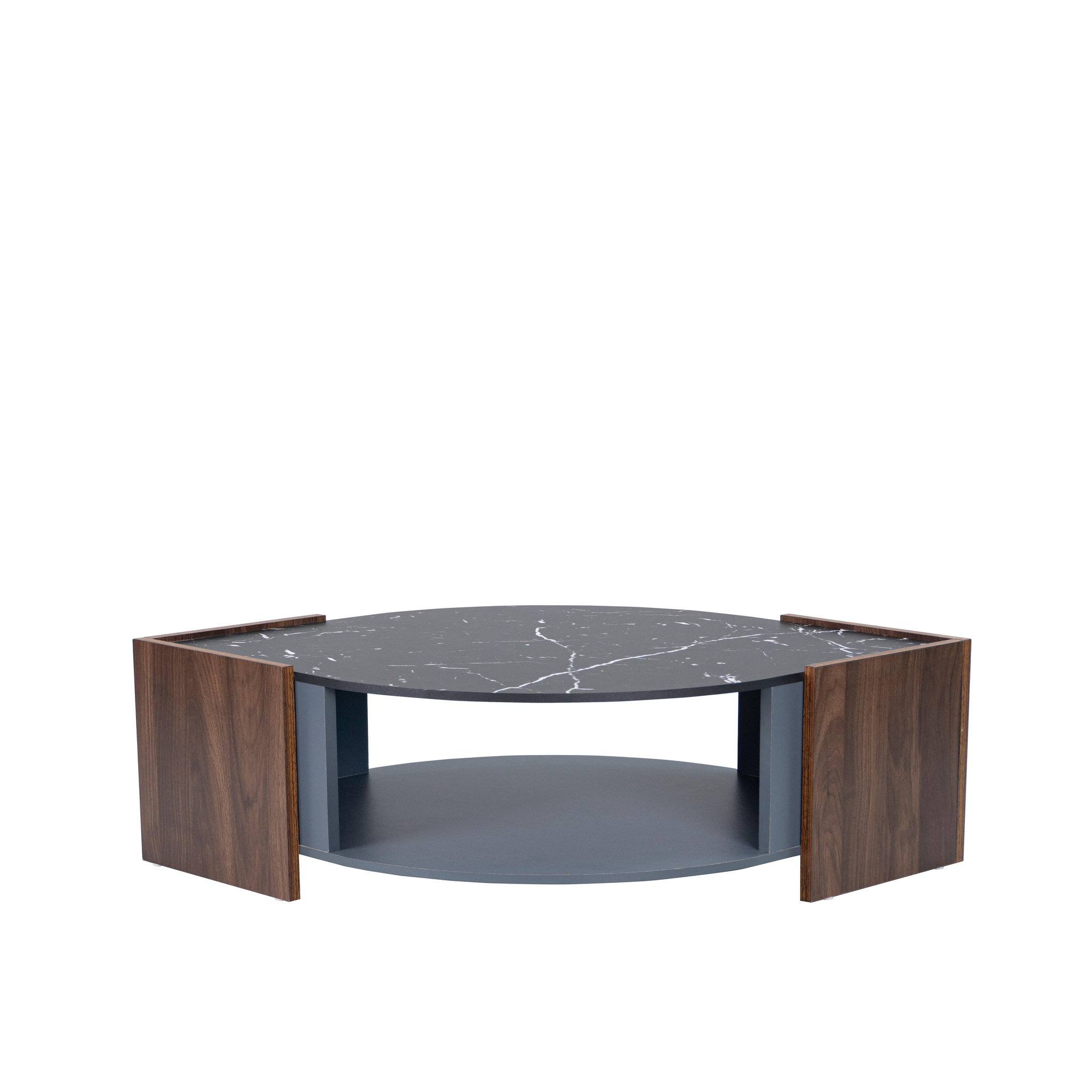 Voir la diapositive 5 : MERAX Table Basse Plateau De Table Avec Rayures En Marbre Noir