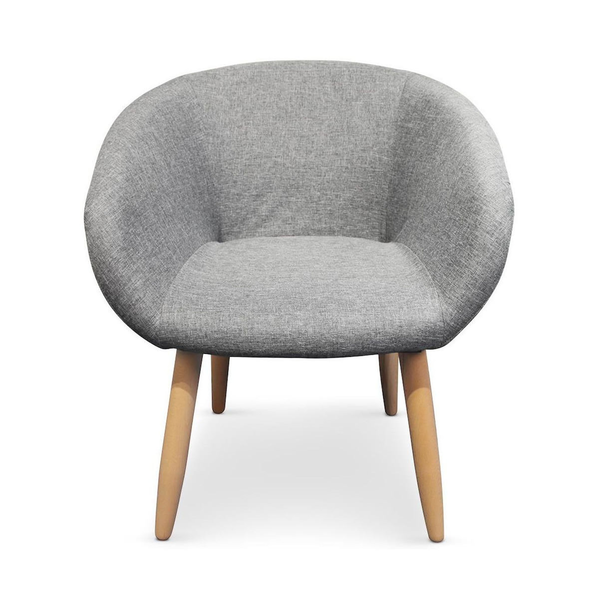 Paris Prix Fauteuil Scandinave en Tissu  Thad  67cm Gris