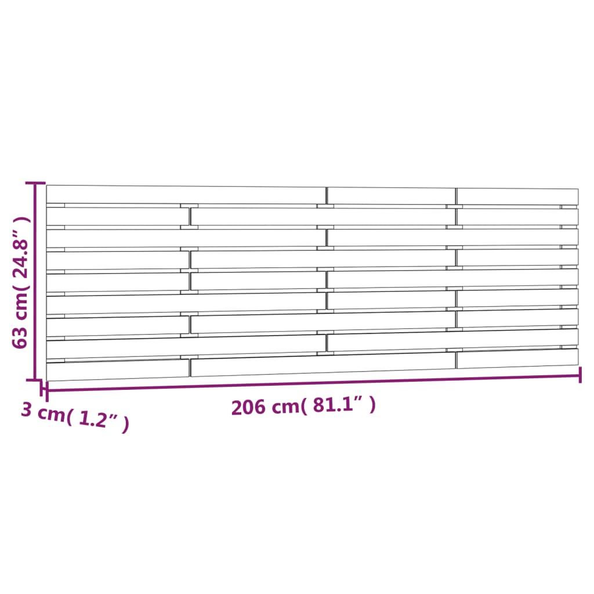 Voir la diapositive 6 : VIDAXL Tete de lit murale 206x3x63 cm Bois massif de pin