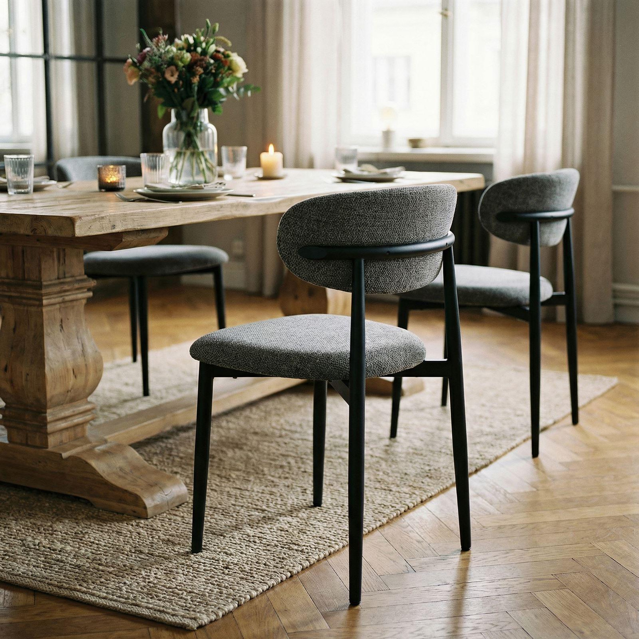 Voir la diapositive 3 : IDIMEX Lot de 2 chaises AZUL de salle à manger en tissu