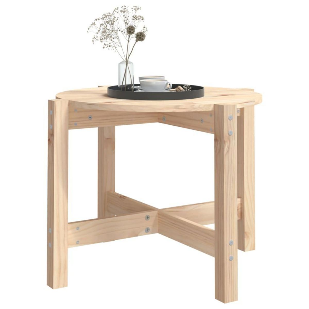 VIDAXL Table basse Ø 62,5x45 cm Bois massif de pin