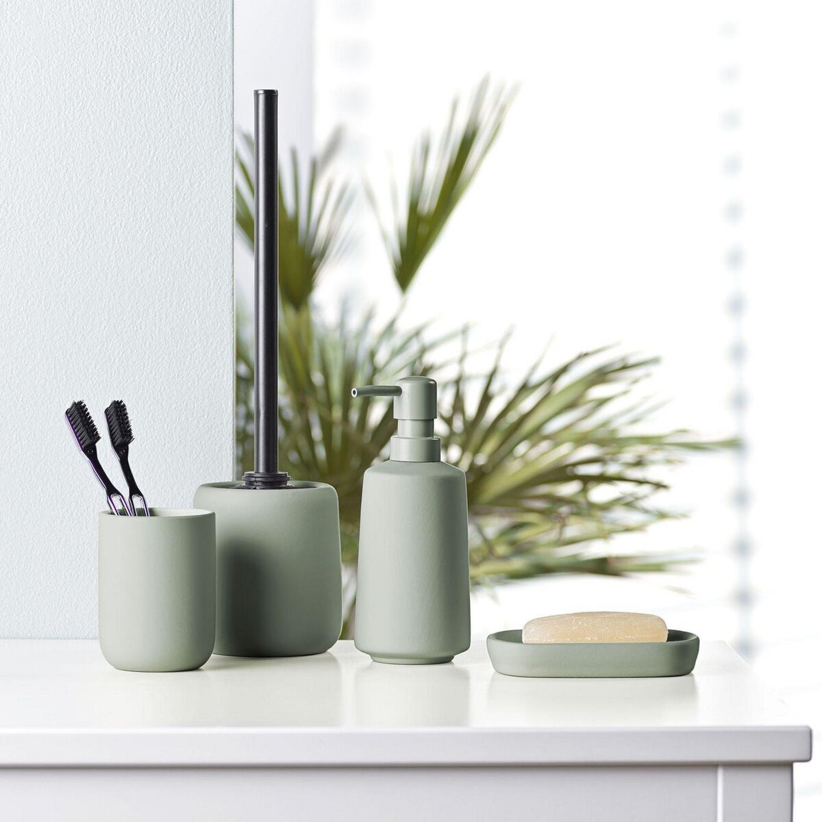 Douceur d'Intérieur Gobelet de salle de bain en céramique BERKELEY - Vert