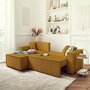 Voir la diapositive 2 : BEST MOBILIER Dellia - canapé d'angle réversible convertible - avec coffre - en velours côtelé - 4 places