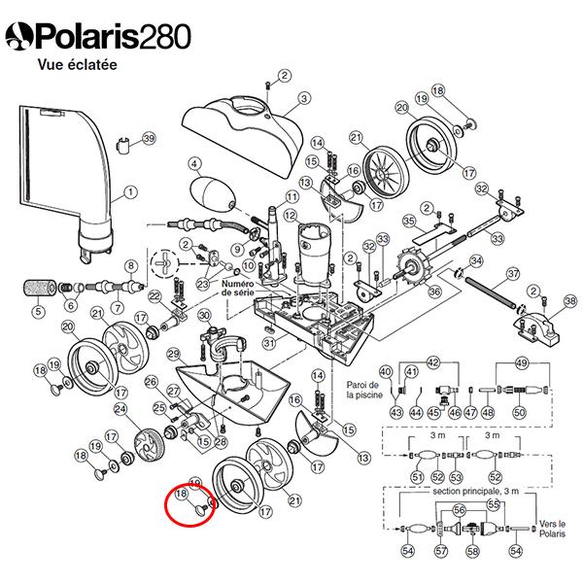 Voir la diapositive 2 : Polaris Vis de roue plastique pour polaris 180/280 - C55
