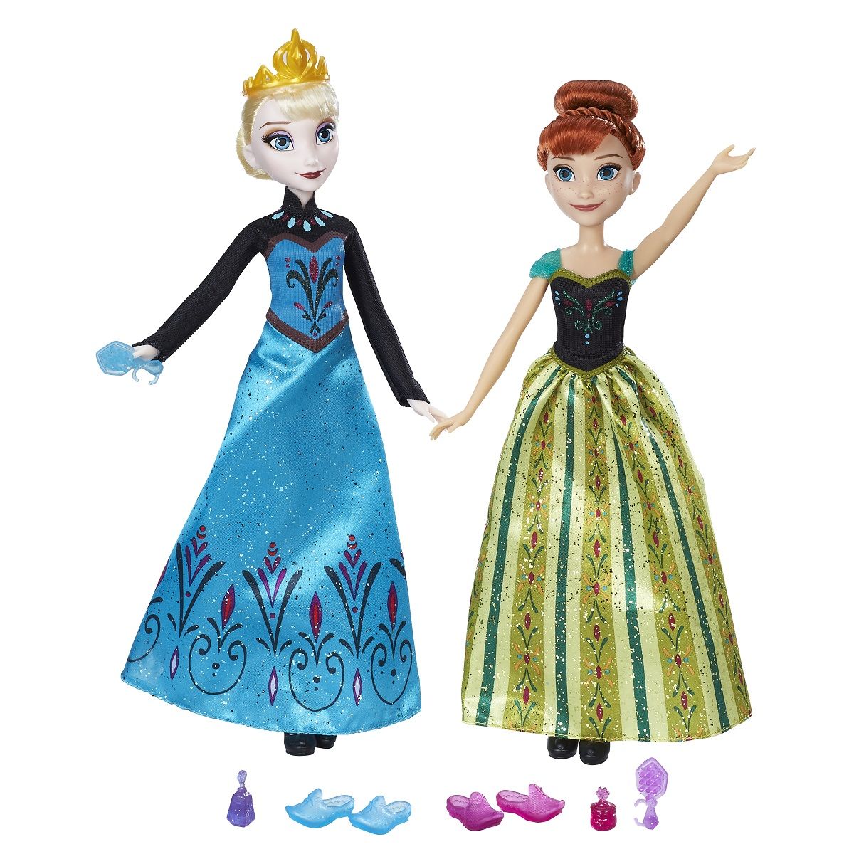 HASBRO Pack de 2 figurines couronnement Anna et Elsa