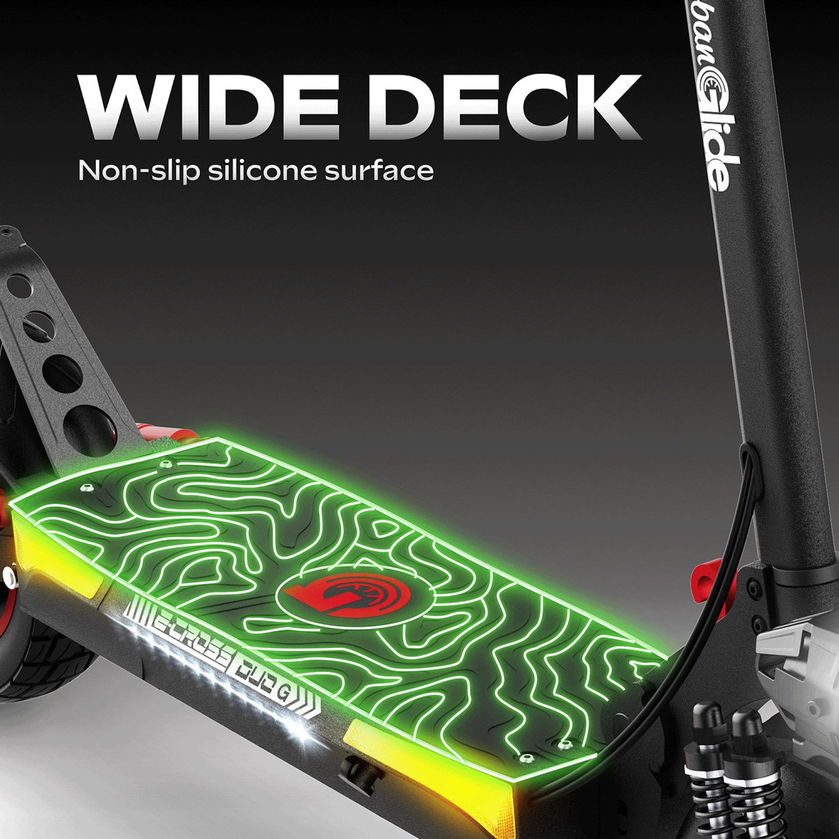 URBANGLIDE Trottinette électrique double moteur 2x2 2600W – Autonomie 60 km – Batterie 54V 18Ah – Pneus cross 10  tubeless – 26 kg