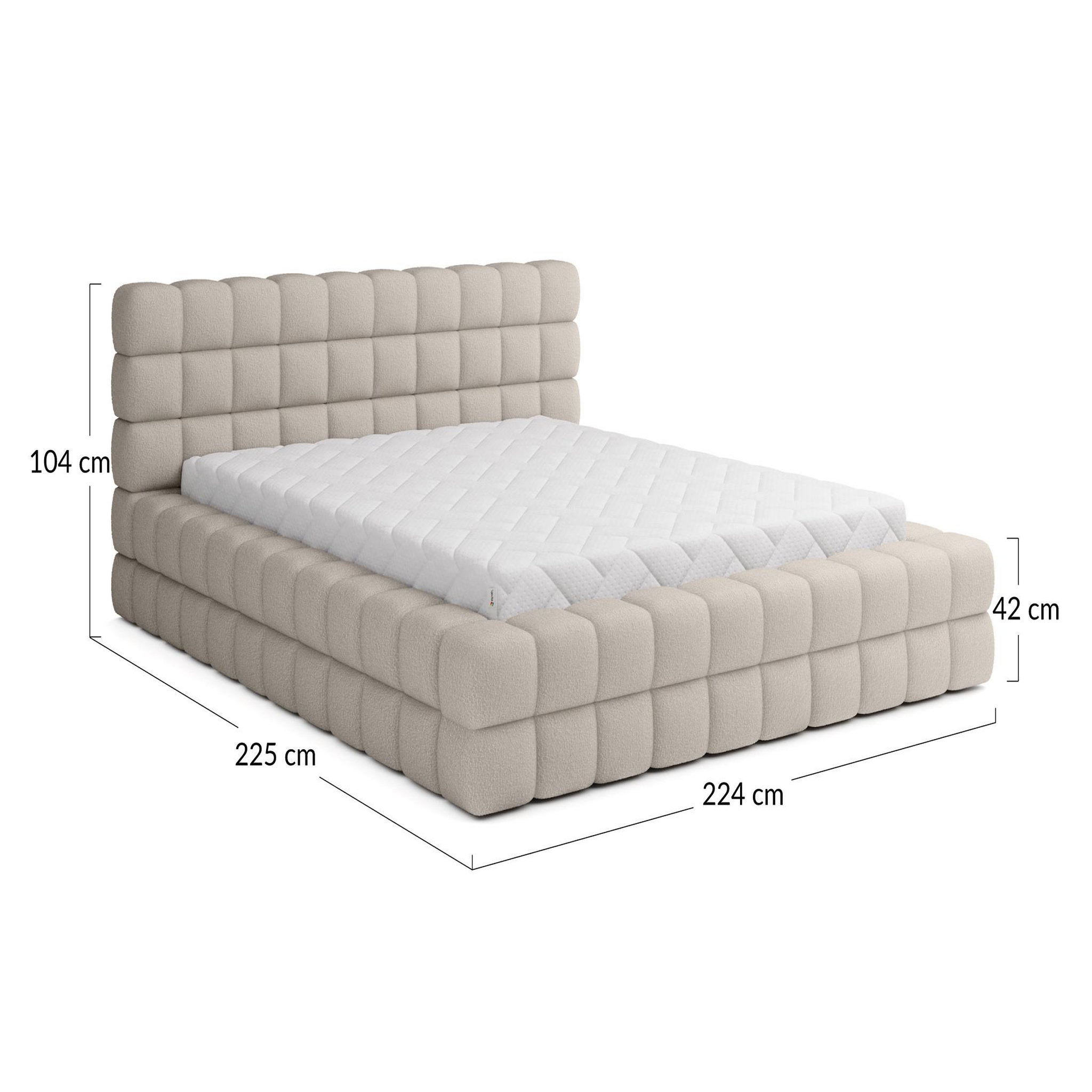 Voir la diapositive 6 : BEST MOBILIER Kingston - lit coffre - 180x200 - sommier inclus - en tissu bouclette