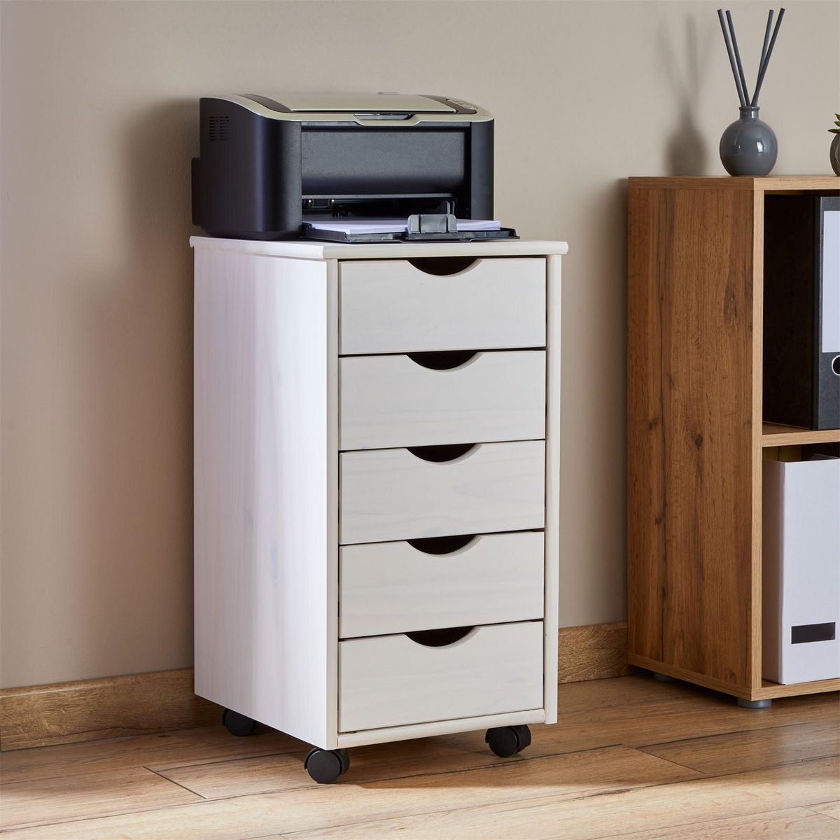 IDIMEX Caisson de bureau sur roulettes LAGOS, avec 5 tiroirs