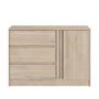 Voir la diapositive 5 : PARISOT Commode ESCALE - 3 tiroirs - 1 porte - Décor chene - L 109,8 x H 76,8 x P 50 cm