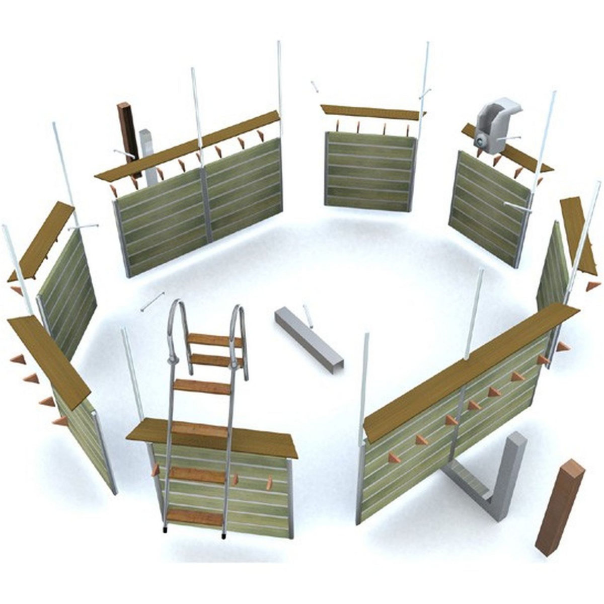 WATERCLIP Piscine bois  hexagonale 574x414x111 LUCON