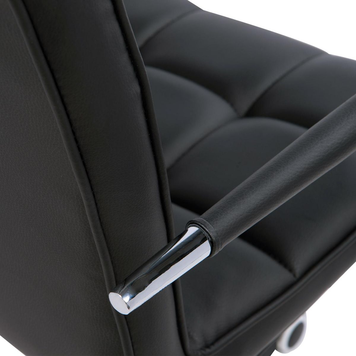 HOMCOM HOMCOM Chaise de bureau fauteuil manager pivotant hauteur réglable revêtement synthétique capitonné noir
