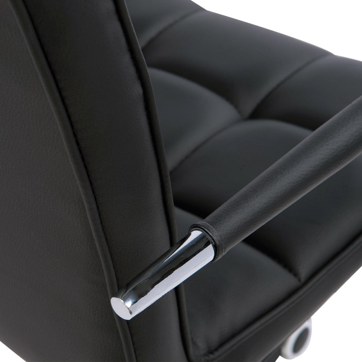 HOMCOM HOMCOM Chaise de bureau fauteuil manager pivotant hauteur réglable revêtement synthétique capitonné noir