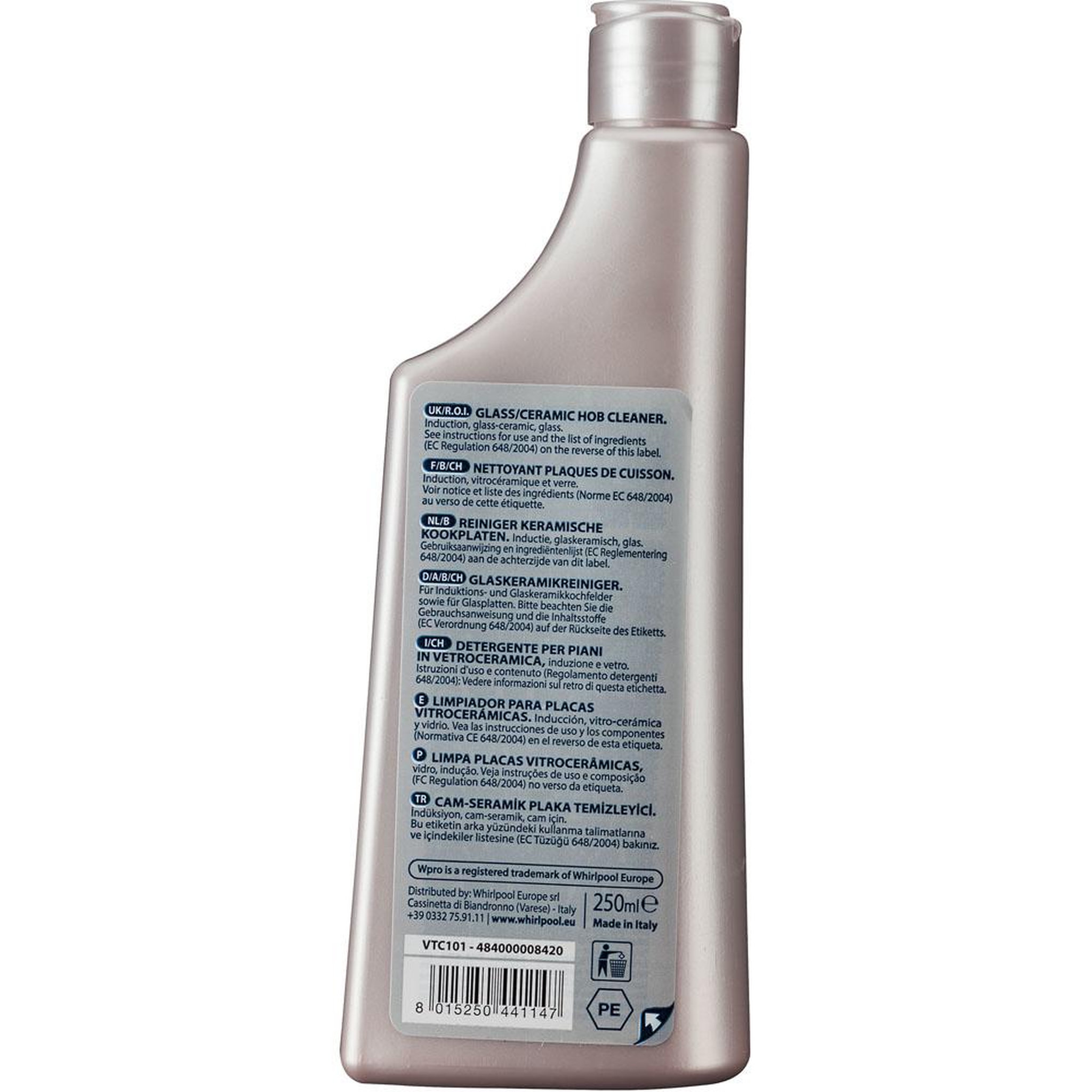 Voir la diapositive 2 : WPRO Crème nettoyante vitrocéramique 250ml - VTC101