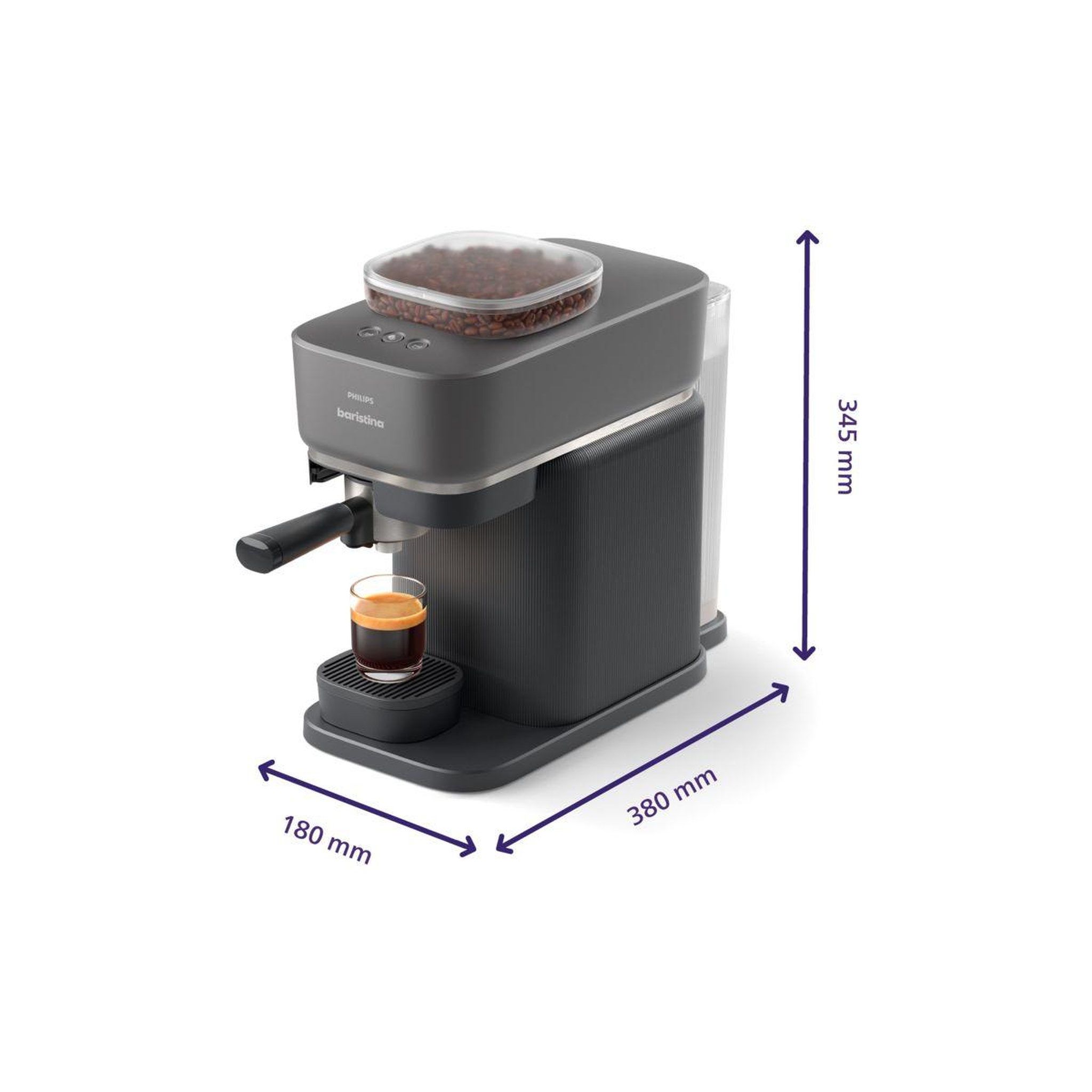 Voir la diapositive 2 : Philips Machine à expresso baristina bar300/60 cafetière à grain noire