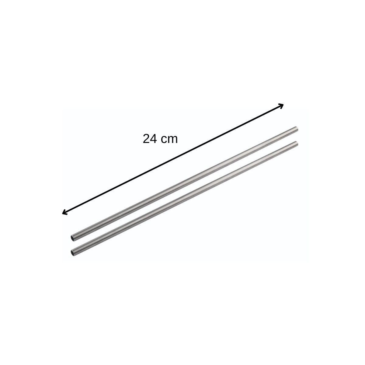 Fackelmann Lot de 8 pailles en inox avec 2 goupillons de nettoyage 24 cm Fackelmann Bar Concept