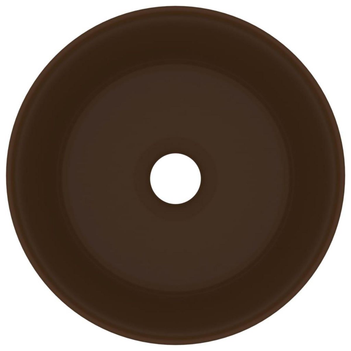 VIDAXL Lavabo rond de luxe Marron fonce mat 40x15 cm Ceramique