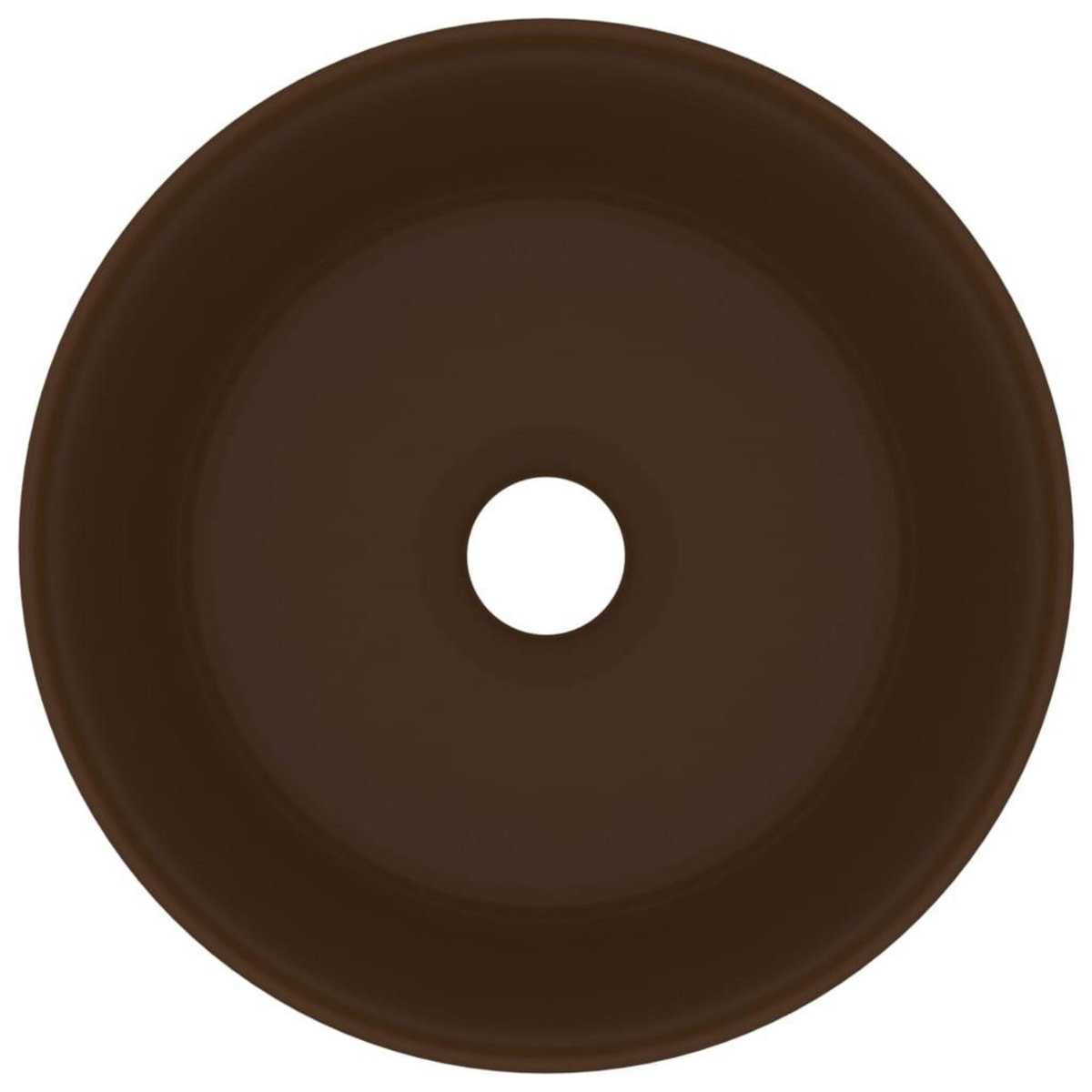 VIDAXL Lavabo rond de luxe Marron fonce mat 40x15 cm Ceramique