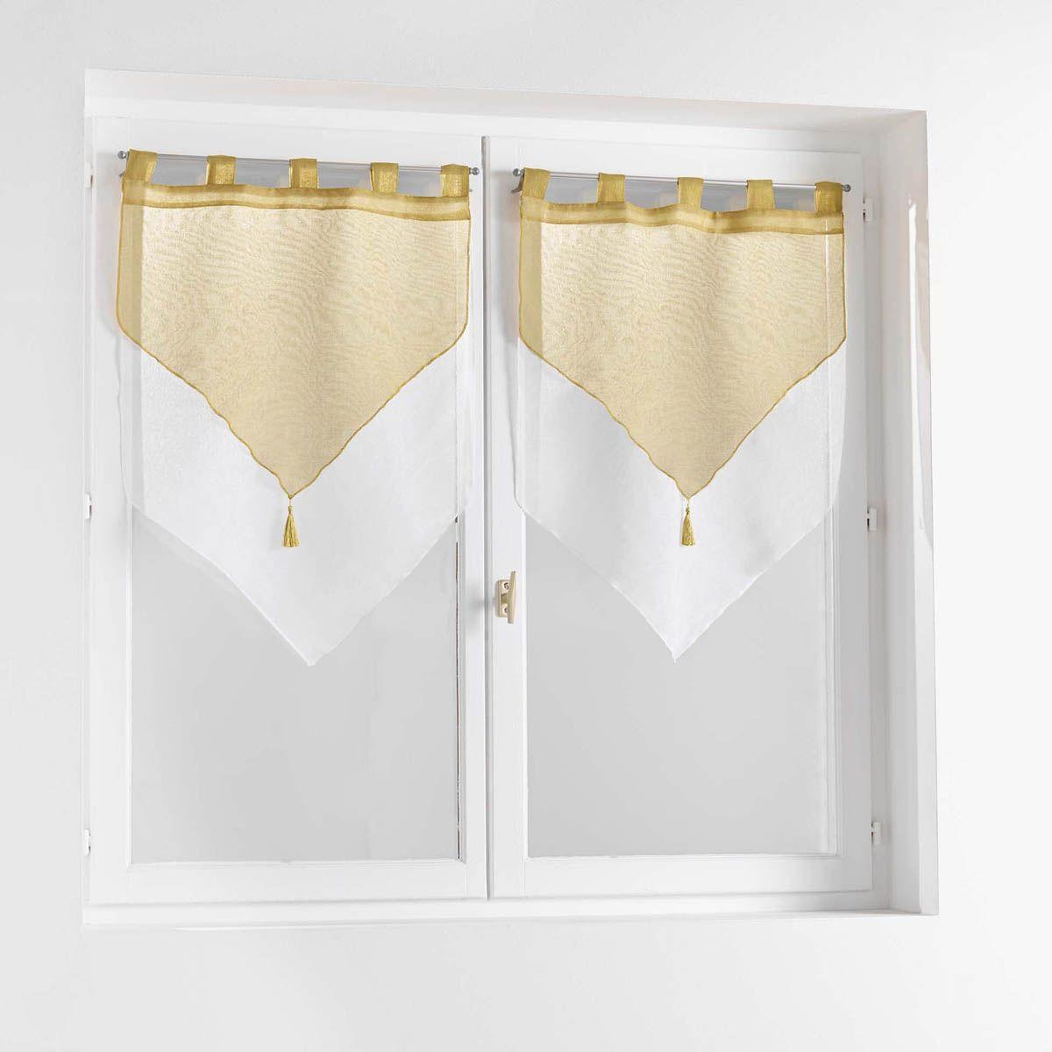 Douceur d'Intérieur Paire de voilages  duetto  60x160cm miel & blanc
