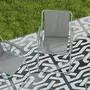 OUTSUNNY Lot de 4 chaises pliantes de jardin chaises de camping plage avec accoudoirs tissu Oxford gris