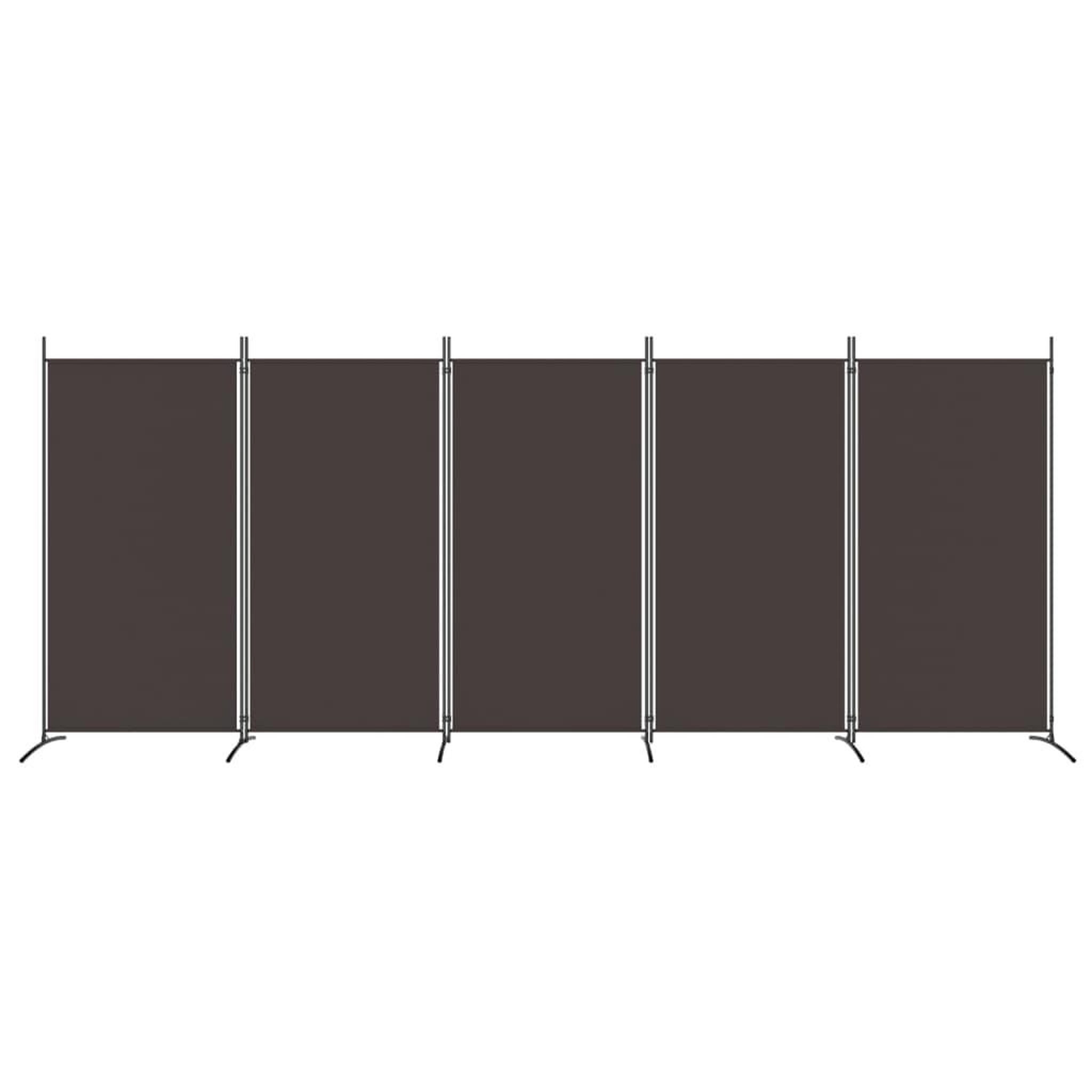 Voir la diapositive 3 : VIDAXL Cloison de separation 5 panneaux Marron 433x180 cm Tissu