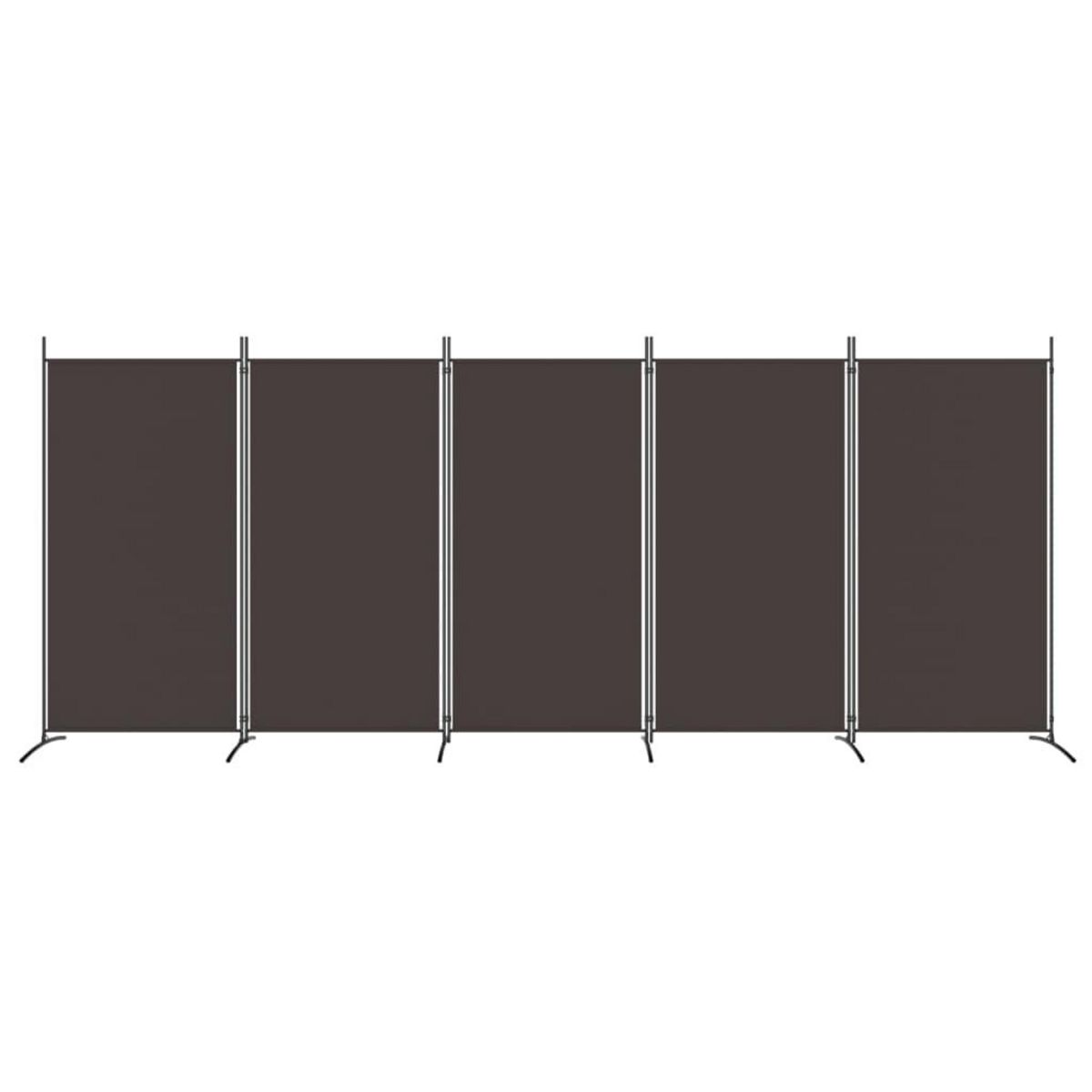 VIDAXL Cloison de separation 5 panneaux Marron 433x180 cm Tissu