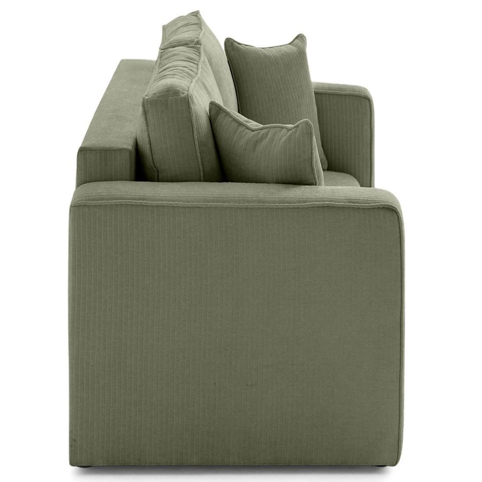 Voir la diapositive 4 : BEST MOBILIER Topaze - canapé droit 2 places en velours côtelé plat