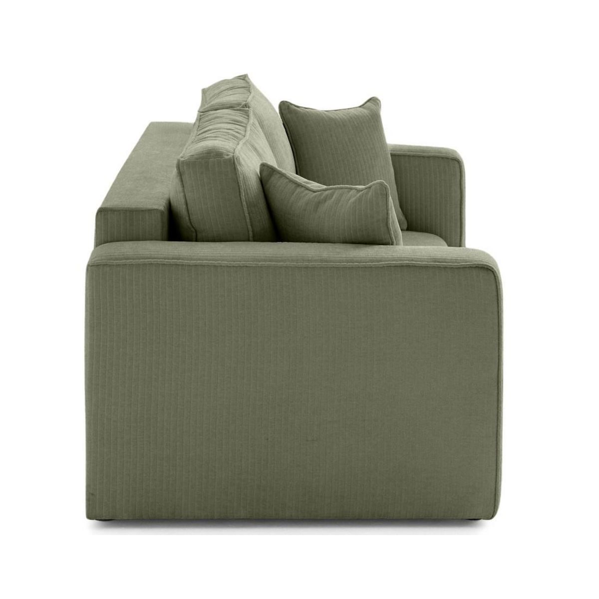 BEST MOBILIER Topaze - canapé droit 2 places en velours côtelé plat