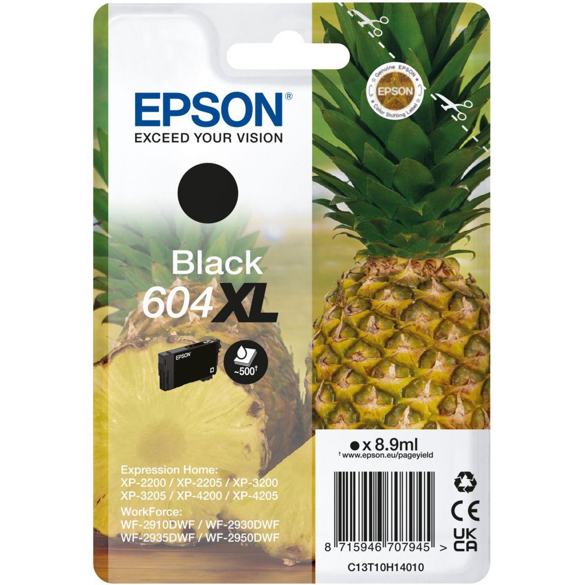 Epson Cartouche d'encre originale 604 xl haute capacité noire série ananas - c13t10h14010
