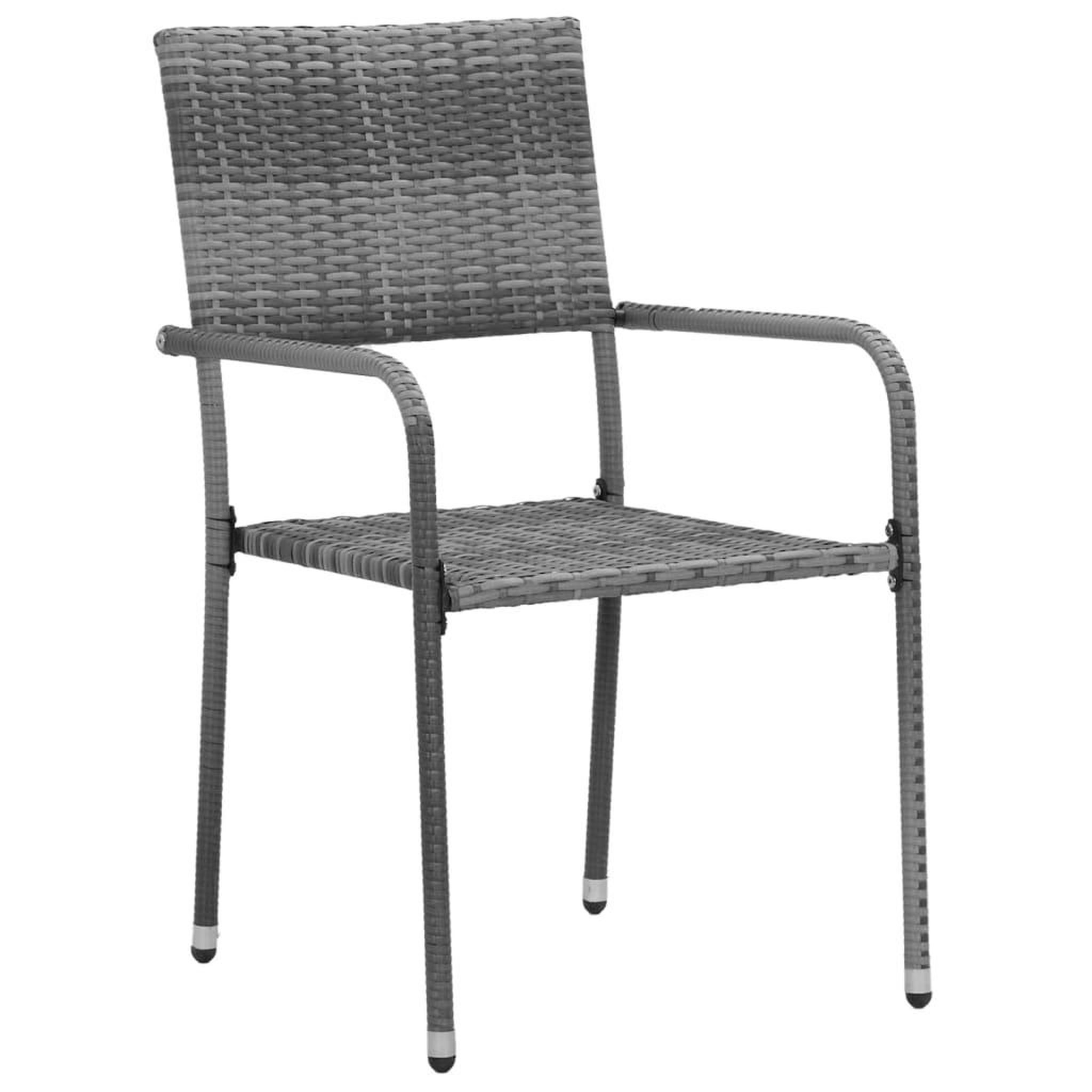 Voir la diapositive 4 : VIDAXL Ensemble a manger d'exterieur 7 pcs Resine tressee Gris