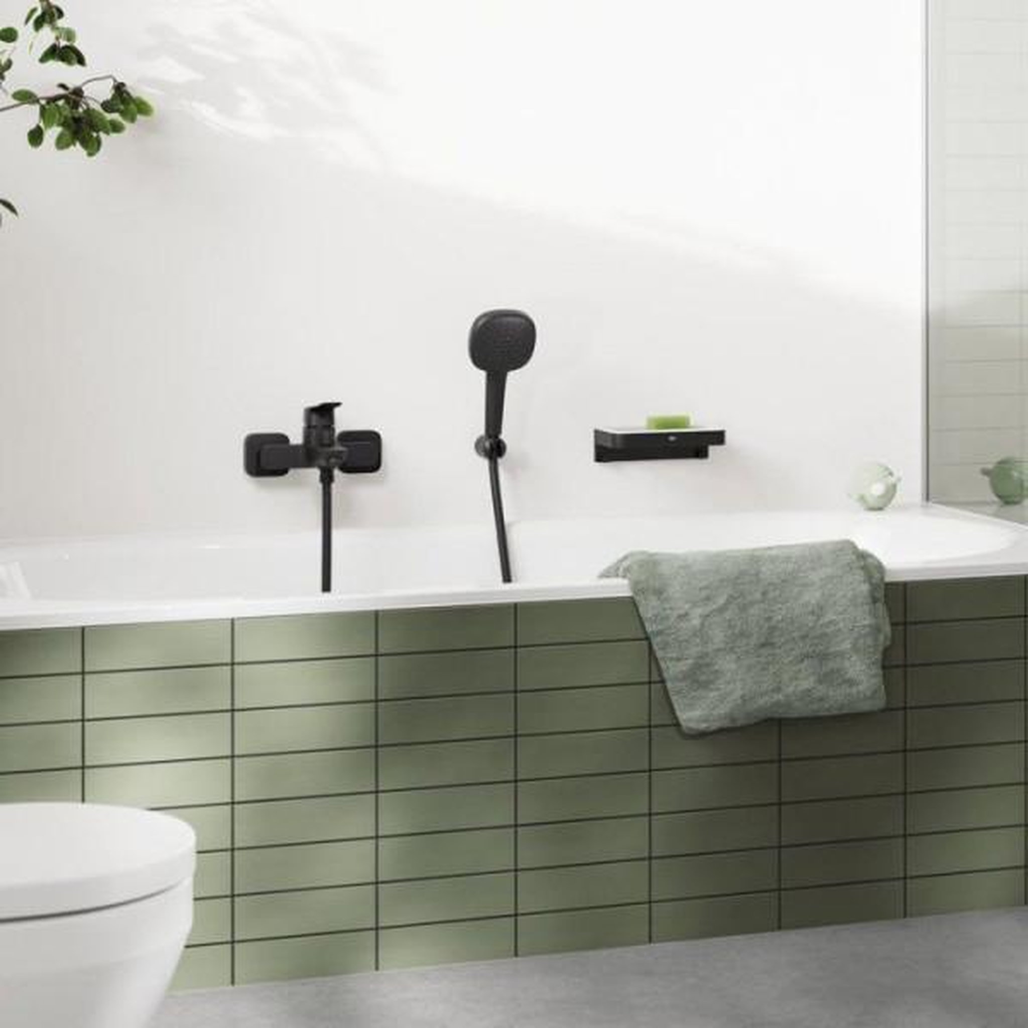 Voir la diapositive 2 : Grohe Mitigeur de bain / douche mural - grohe dice - noir mat