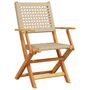 Voir la diapositive 4 : VIDAXL Chaises de jardin lot de 2 beige bois massif d'acacia et rotin