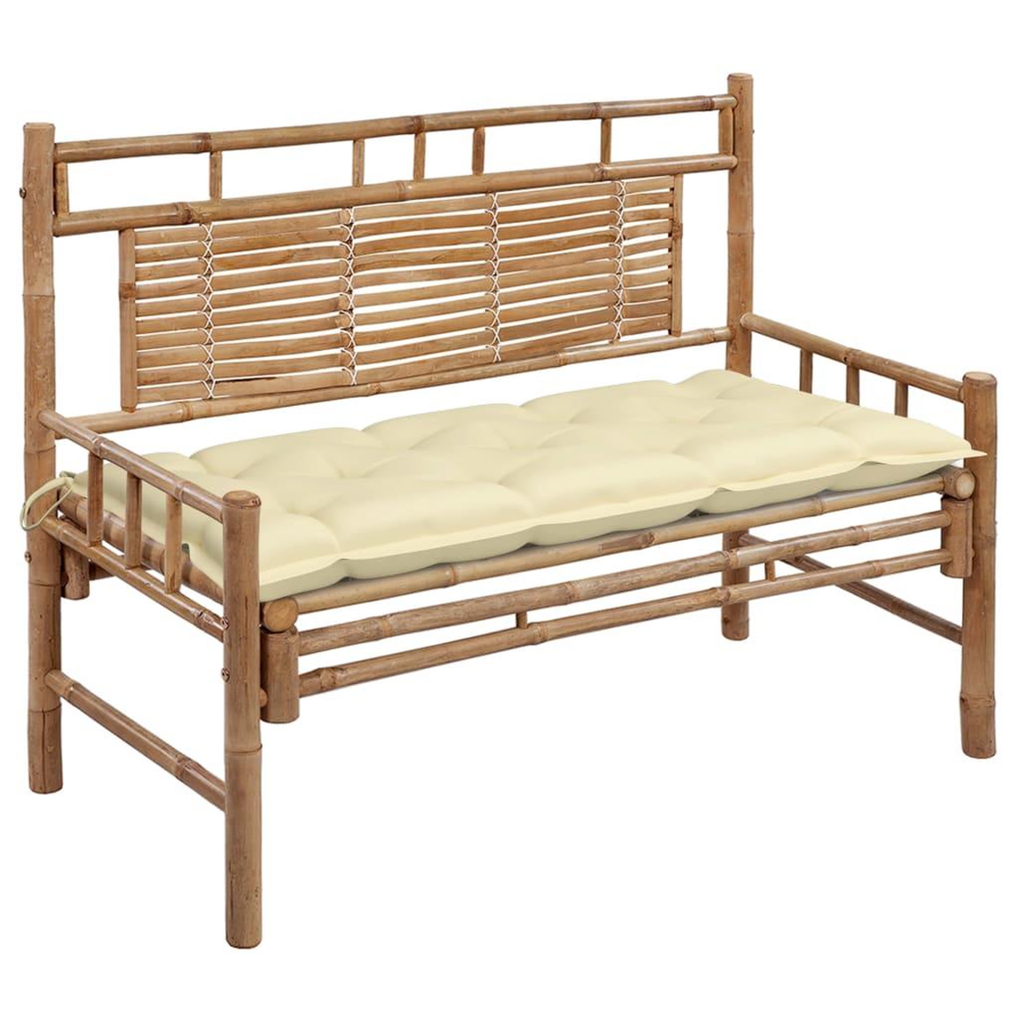 VIDAXL Banc de jardin avec coussin 120 cm bambou