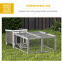 Voir la diapositive 4 : PAWHUT Clapier bois pliable portable - cage à lapin enclos 1,2m² - gris