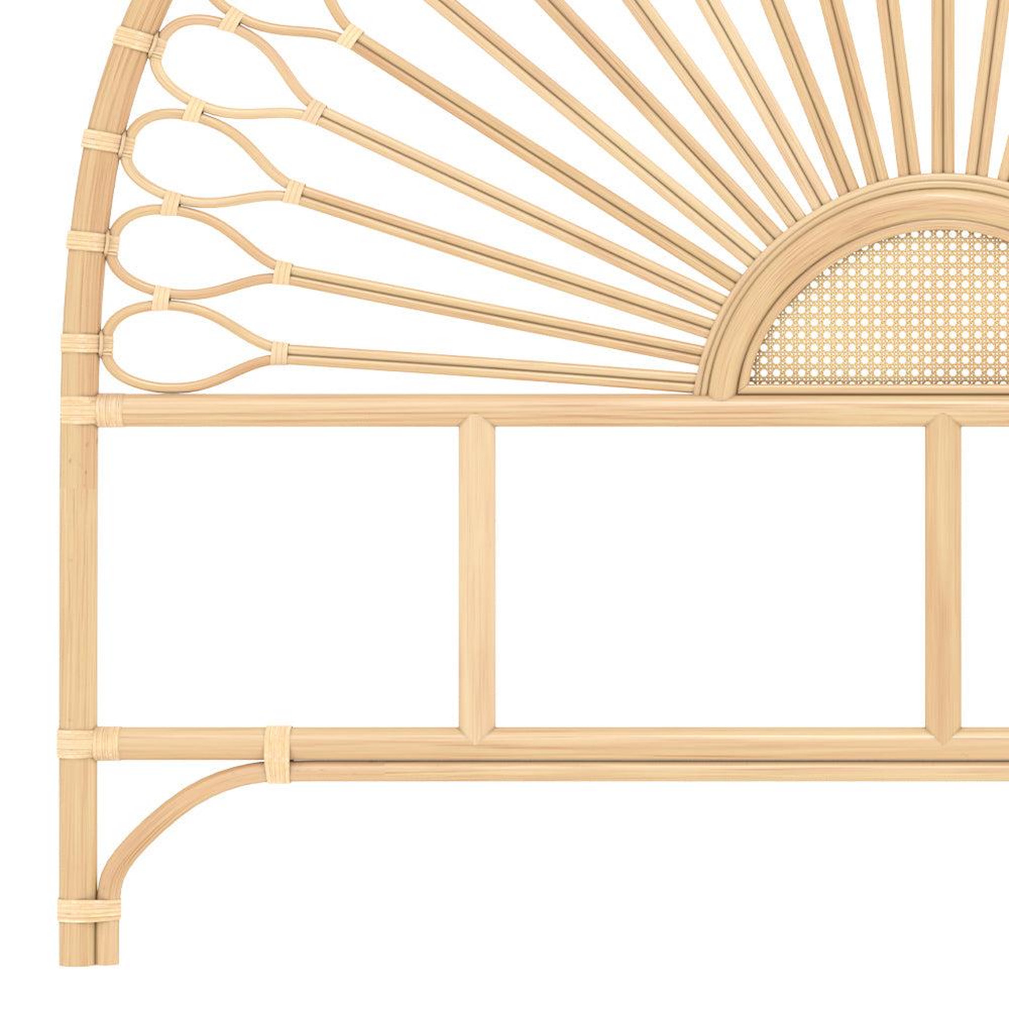 Voir la diapositive 6 : MAISON PAVANE Tête de lit en rotin naturel 160 cm-alan