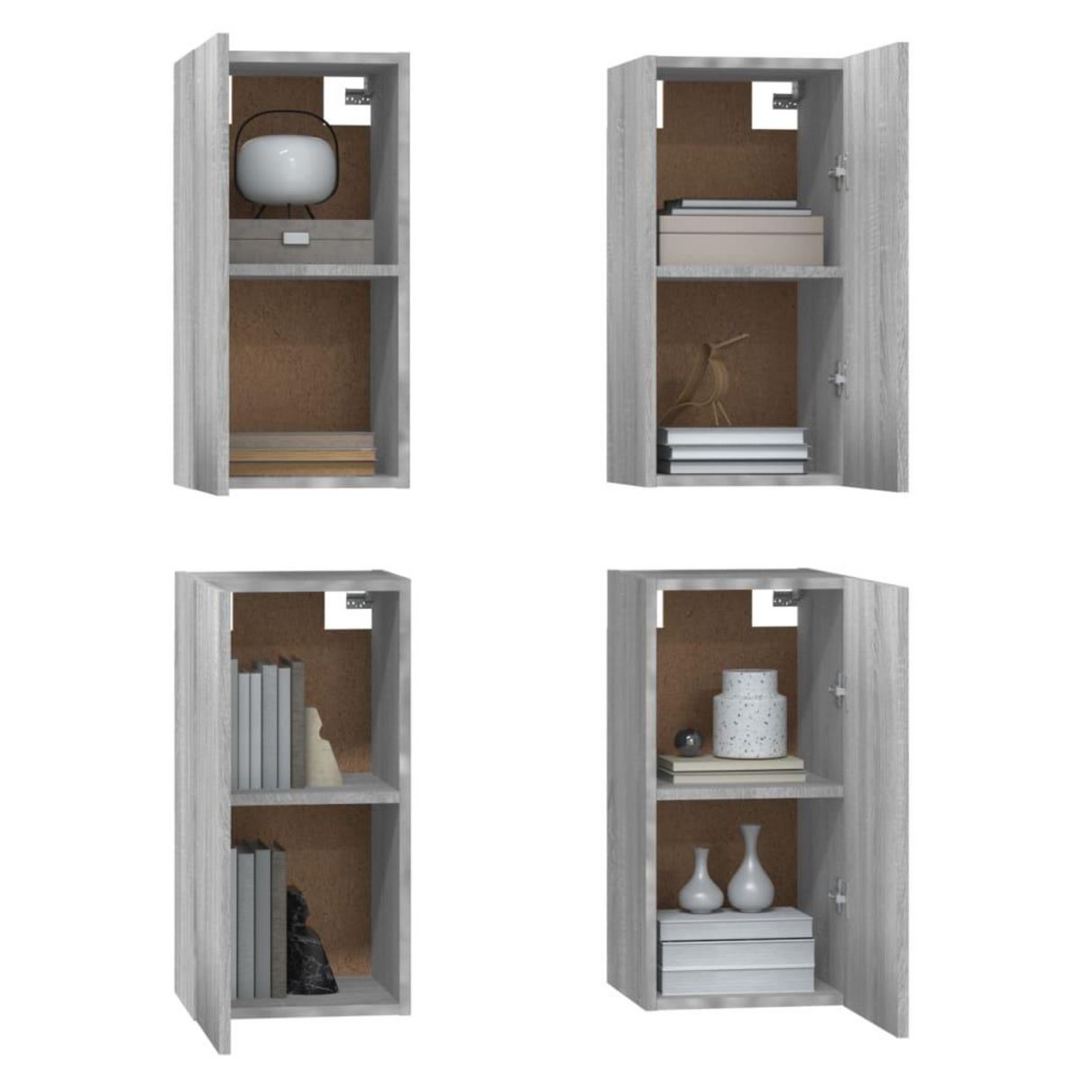 VIDAXL Meubles TV 4 pcs Sonoma gris 30,5x30x60 cm Bois d'ingenierie