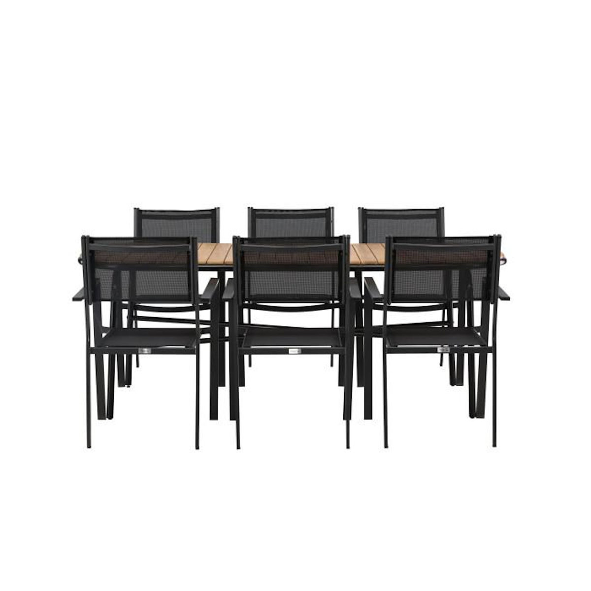 Paris Prix Ensemble Table de Jardin & 6 Chaises  Holmbeck & Copacabana  200cm Naturel & Noir