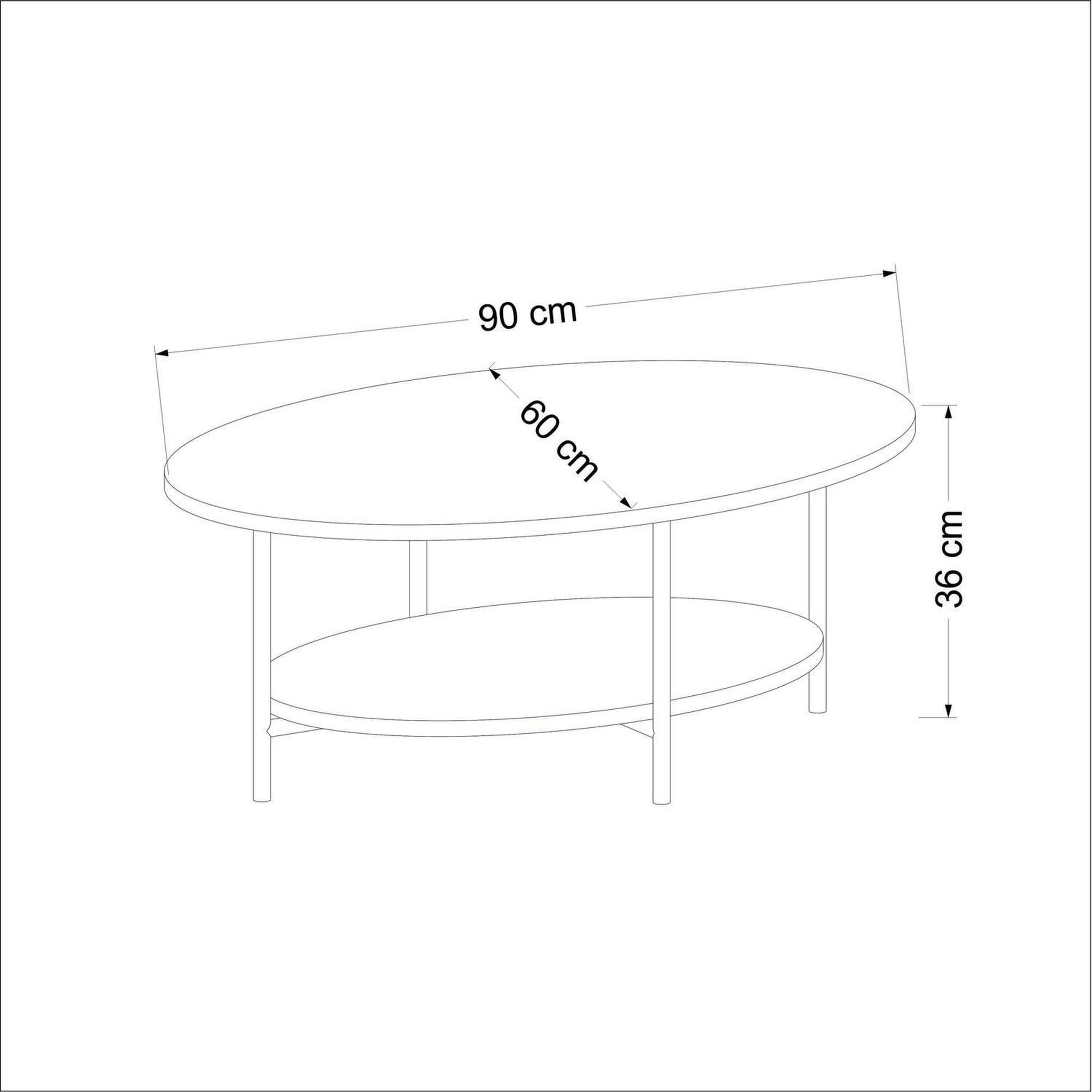 Voir la diapositive 3 : TOILINUX Table basse 1 étagère ombeline en bois - beige et blanc