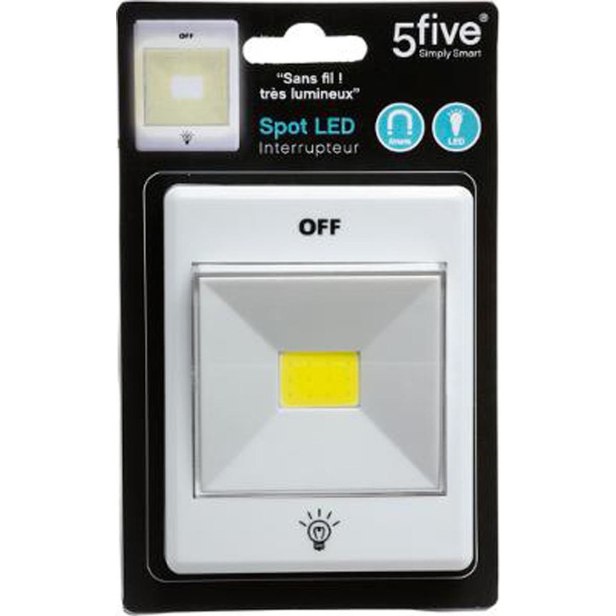 FIVE Spot avec Interrupteur  Lumineux  10cm Blanc
