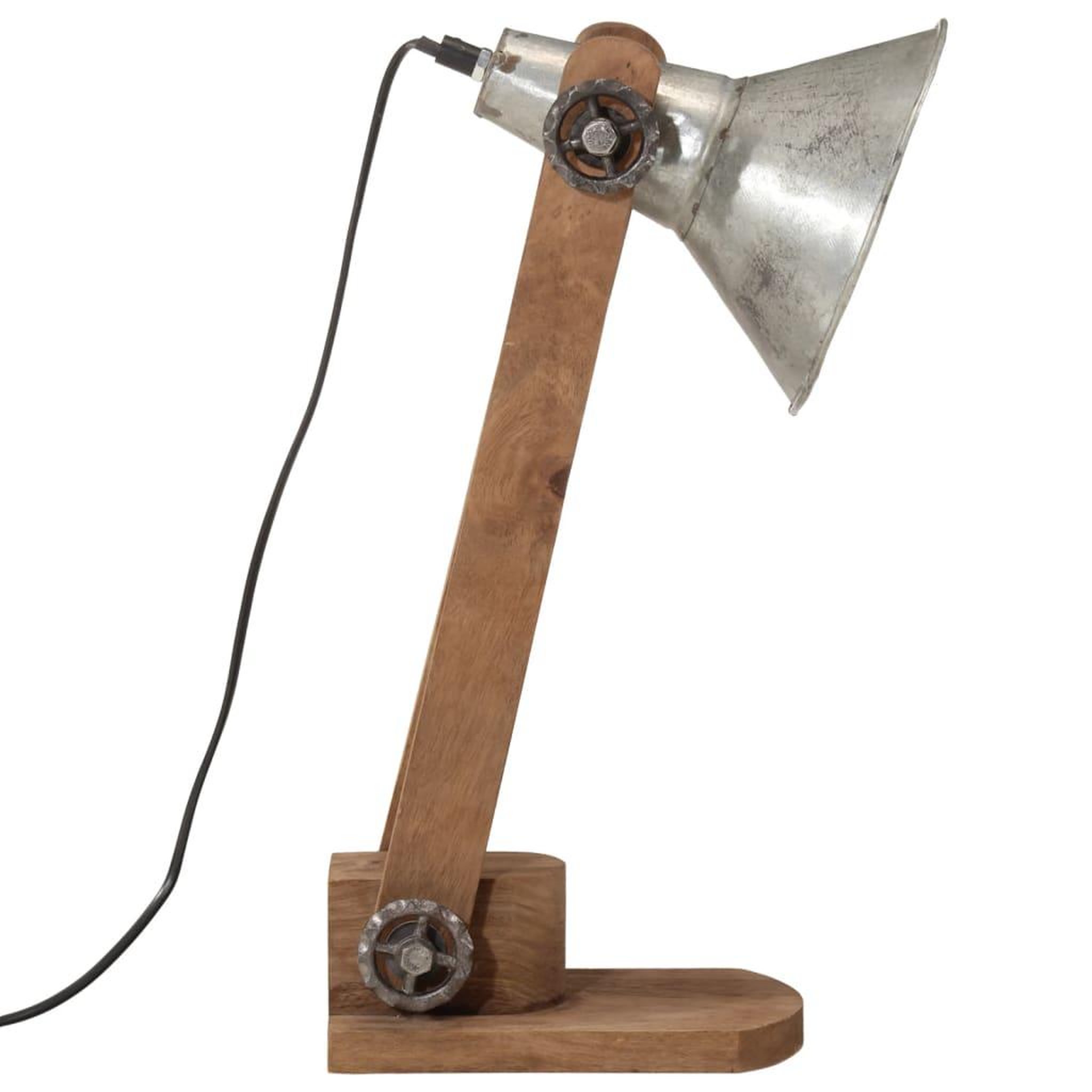 Voir la diapositive 4 : VIDAXL Lampe de bureau 25 W argent vintage 23x13x52 cm E27