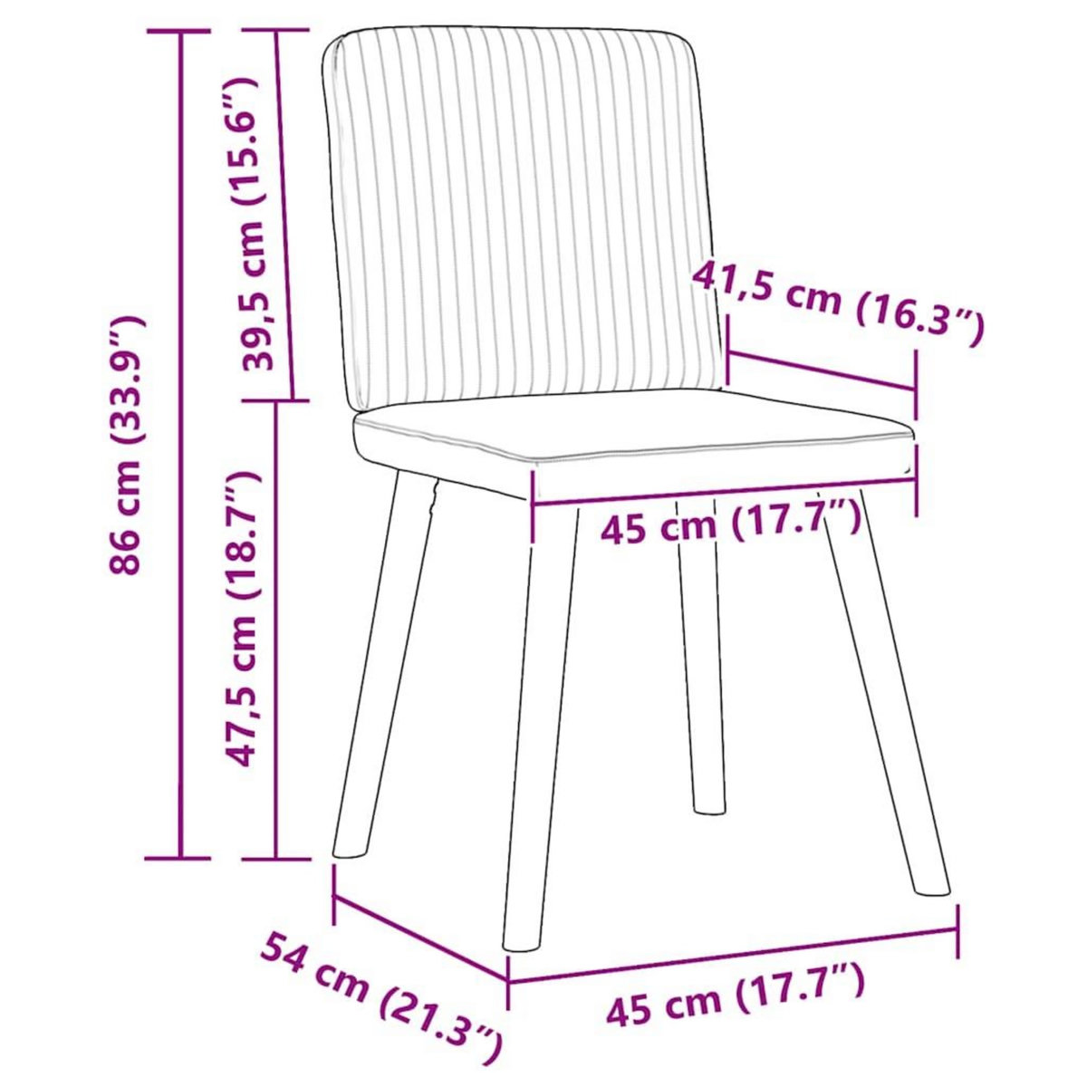 VIDAXL Chaises a manger lot de 6 marron fonce tissu