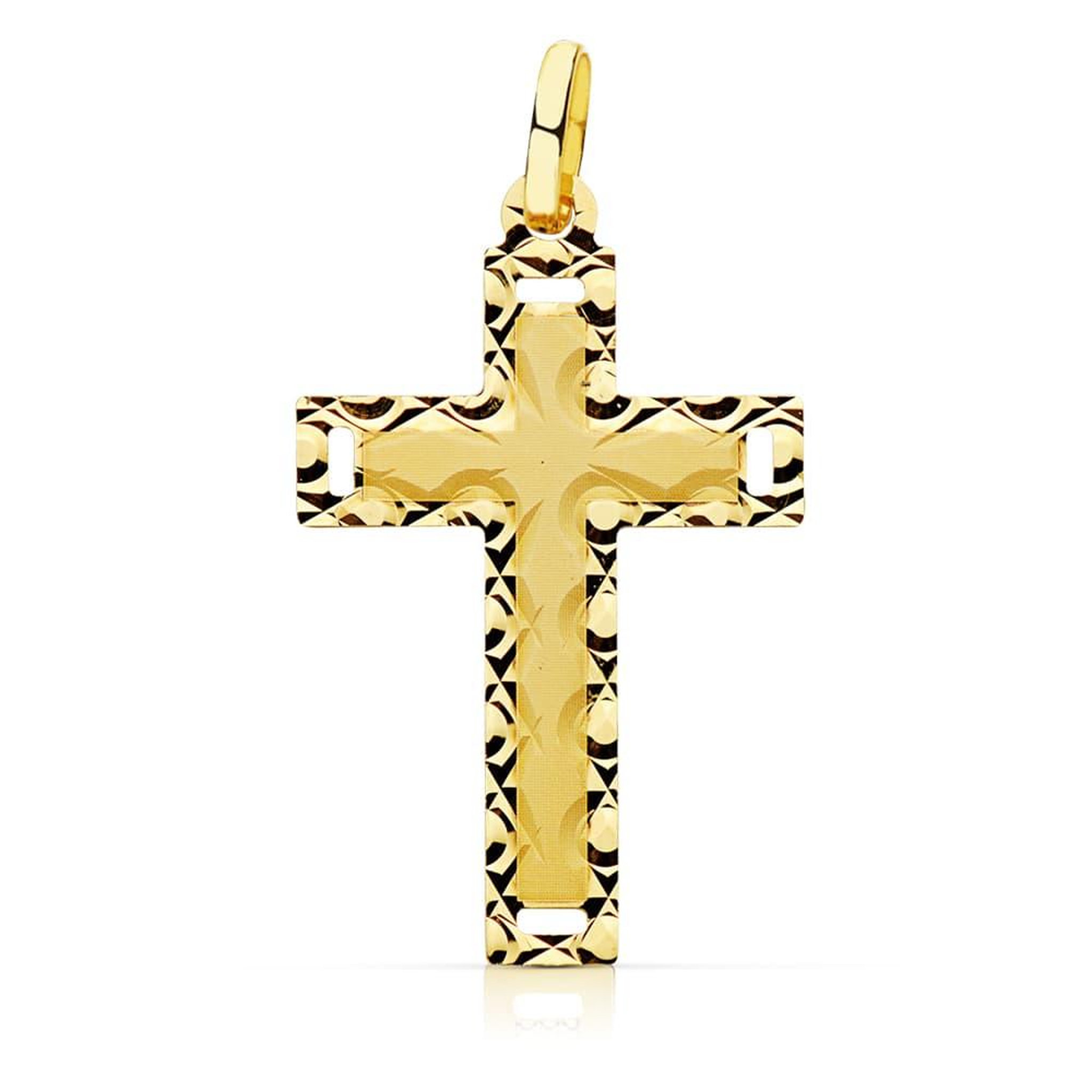 L'ATELIER D'AZUR Pendentif - Médaille Croix Or 18 Carats 750 Jaune - Chaines Offertes