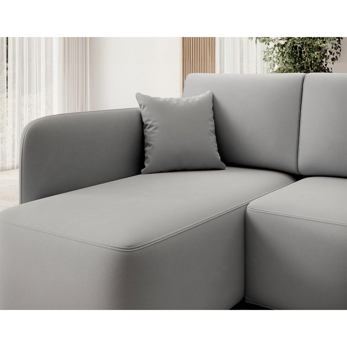 BEST MOBILIER Suzie - canapé d'angle gauche 4 places convertible avec coffre en velours