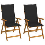 VIDAXL Chaises inclinables de jardin lot de 2 et coussins Bois acacia